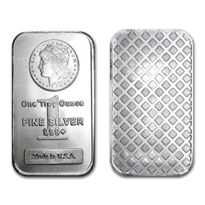 1 TROY OZ .999 SILVER MORGAN BAR BU + 10 PIECE ALASKAN PURE GOLD NUGGETS - Liquidbullion