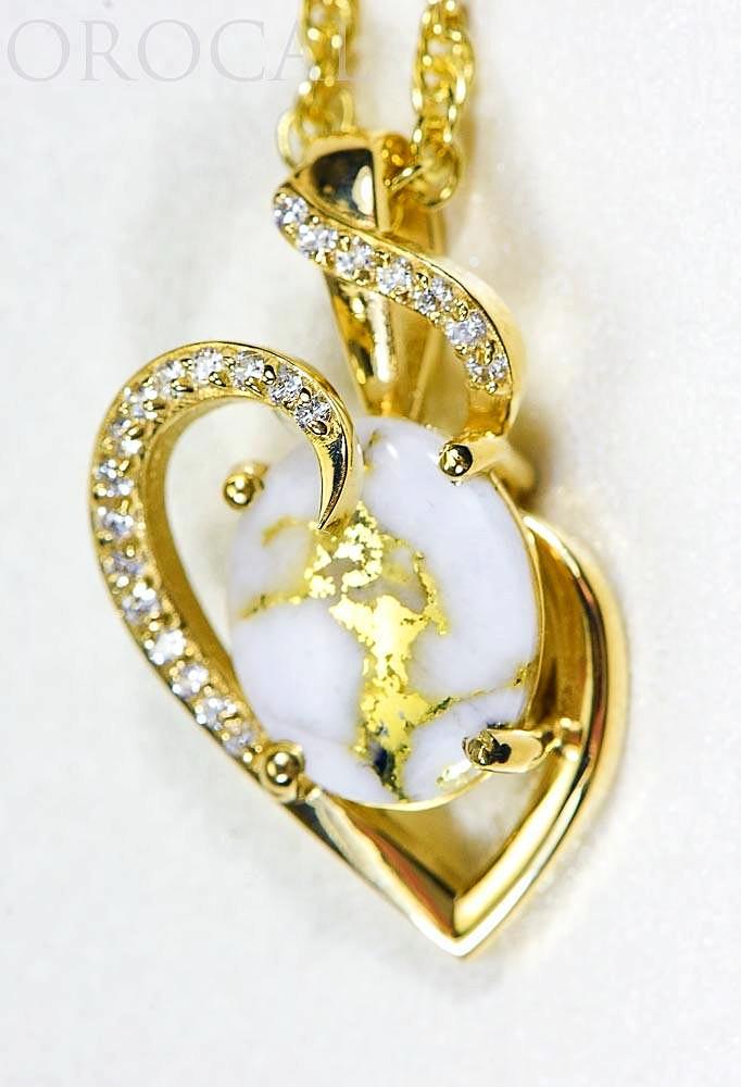 Gold Quartz Pendant "Orocal" PN1129DQ Genuine Hand Crafted Jewelry - 14K Gold Yellow Gold Casting
