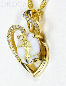 Gold Quartz Pendant "Orocal" PN1129DQ Genuine Hand Crafted Jewelry - 14K Gold Yellow Gold Casting