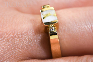 Gold Quartz Ladies Ring "Orocal" RL842D10Q Genuine Hand Crafted Jewelry - 14K Gold Casting