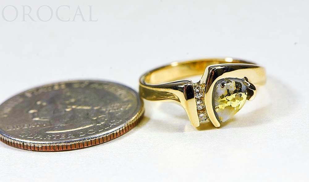 Gold Quartz Ladies Ring "Orocal" RL737D7Q Genuine Hand Crafted Jewelry - 14K Gold Casting