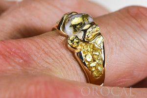 Gold Quartz Ring "Orocal" RM486Q Genuine Hand Crafted Jewelry - 14K Gold Casting