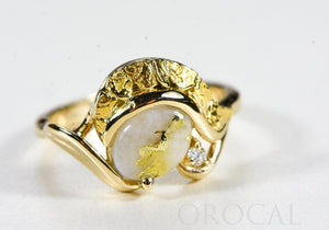 Gold Quartz Ladies Ring "Orocal" RL1137DNQ Genuine Hand Crafted Jewelry - 14K Gold Casting