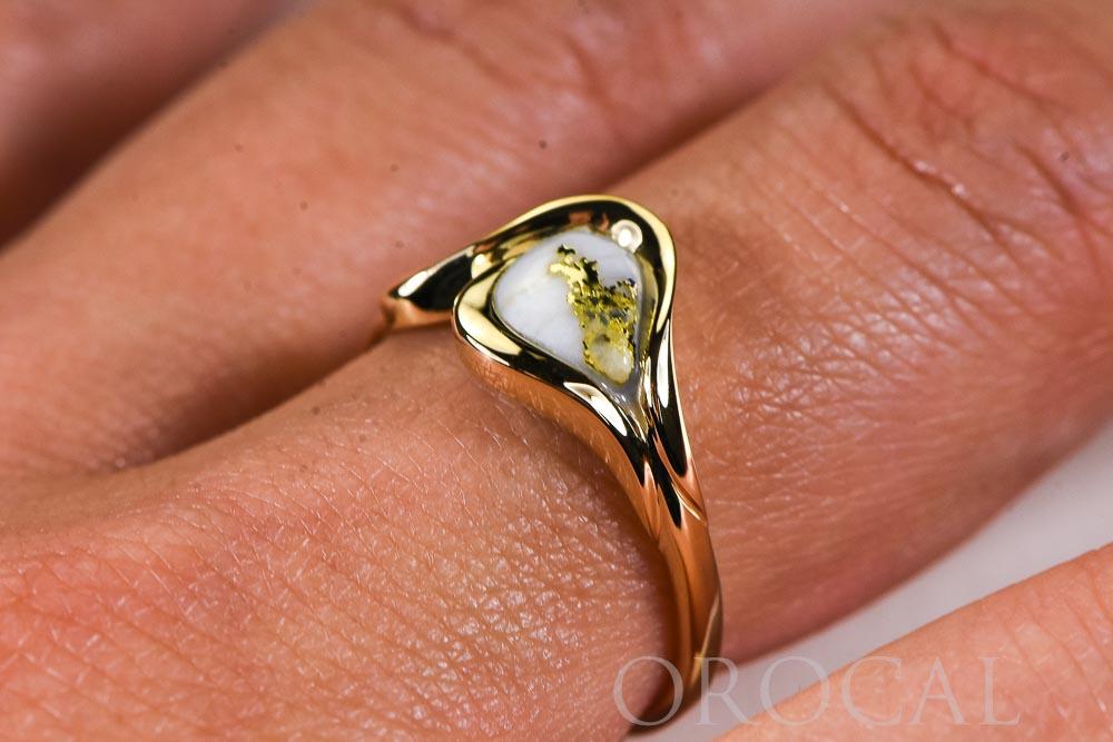 Gold Quartz Ladies Ring "Orocal" RL509Q Genuine Hand Crafted Jewelry - 14K Gold Casting