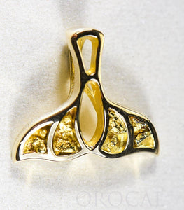 Gold Nugget Pendant Whales Tail "Orocal" PWT21X Genuine Hand Crafted Jewelry - 14K Gold Yellow Gold Casting