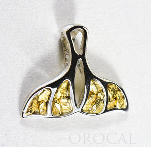 Gold Nugget Pendant Whales Tail "Orocal" PWT25NWX Genuine Hand Crafted Jewelry - 14K Gold White Gold Casting