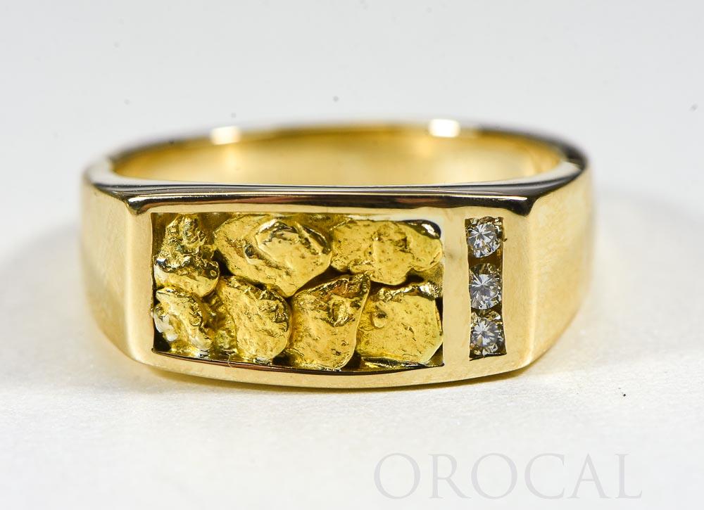 Gold Nugget Men's Ring "Orocal" RM817D12N Genuine Hand Crafted Jewelry - 14K Casting
