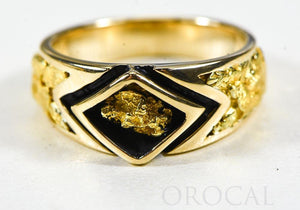 Gold Nugget Men's Ring "Orocal" RMBS1 Genuine Hand Crafted Jewelry - 14K Casting - Liquidbullion