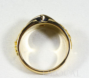 Gold Nugget Men's Ring "Orocal" RMBS1 Genuine Hand Crafted Jewelry - 14K Casting - Liquidbullion