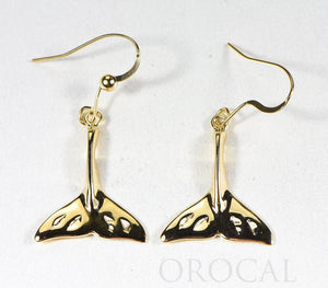 Gold Casted Whale Tail Earrings "Orocal" EWT101XN/WD Genuine Hand Crafted Jewelry - 14K Gold Casting