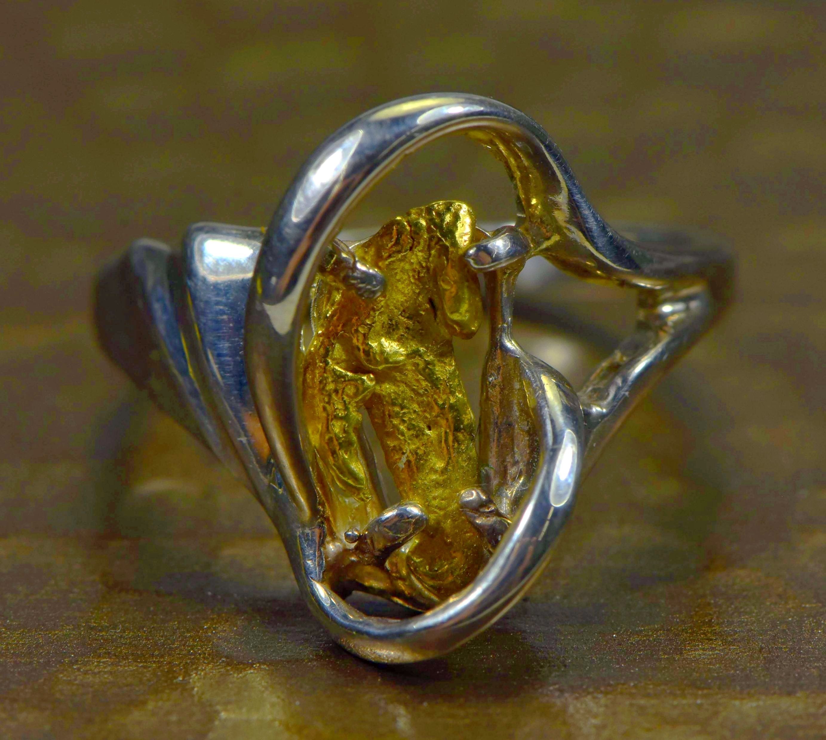 Gold Nugget Ladies Ring "Orocal" RL784NSS Genuine Hand Crafted Jewelry