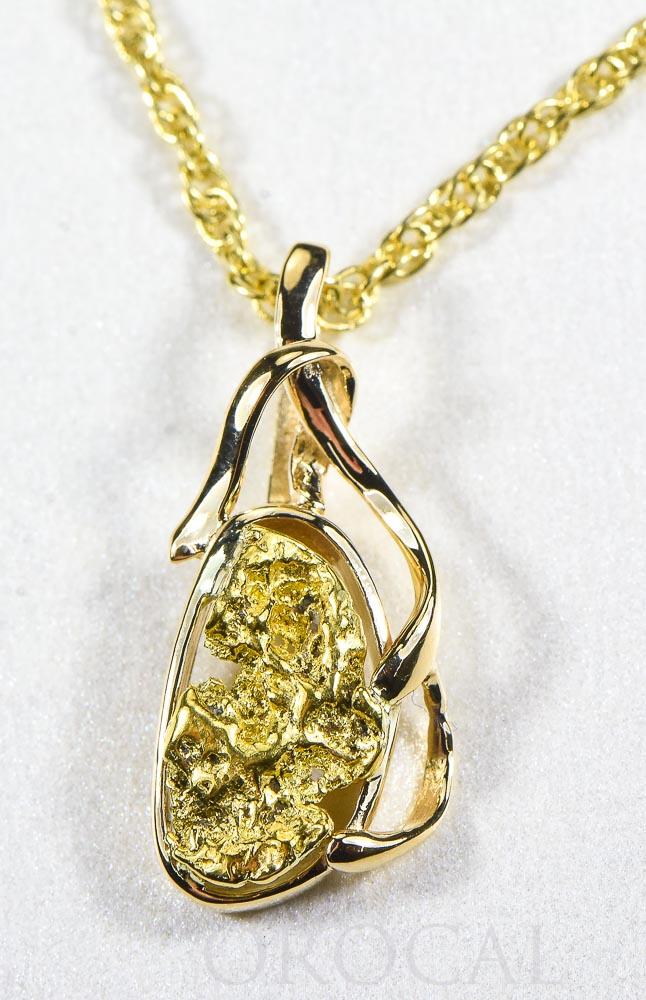 Gold Nugget Pendant "Orocal" PN866NX Genuine Hand Crafted Jewelry - 14K Gold Yellow Gold Casting