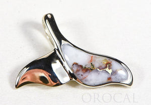 Gold Quartz Pendant Whales Tail "Orocal" PWT37QW Genuine Hand Crafted Jewelry - 14KW Gold White Gold Casting