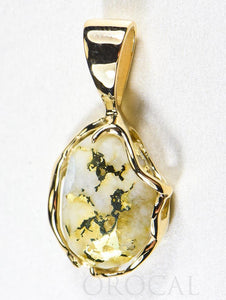 Gold Quartz Pendant  "Orocal" PRL232LQ Genuine Hand Crafted Jewelry - 14K Gold Yellow Gold Casting
