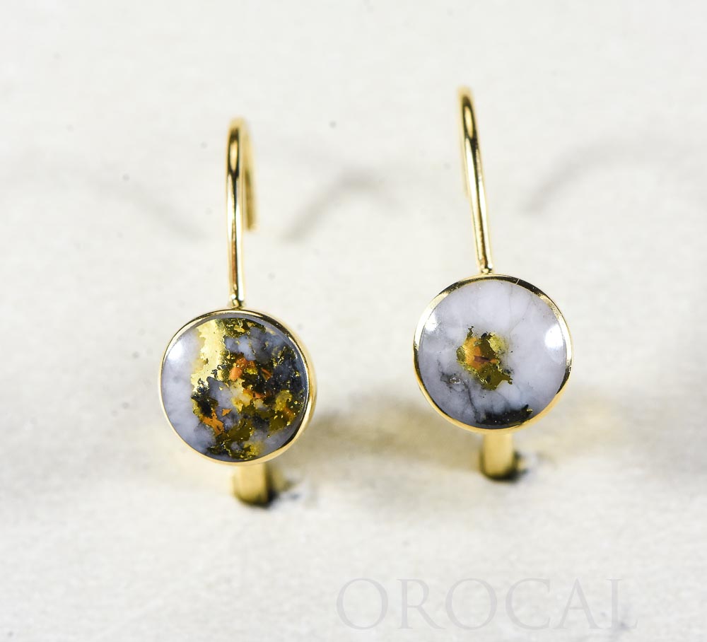 Gold Quartz Earrings "Orocal" ELBBZ6MMQ Genuine Hand Crafted Jewelry - 14K Gold Casting