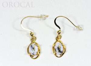Gold Quartz Earrings "Orocal" EN805XSQ/WD Genuine Hand Crafted Jewelry - 14K Gold Casting