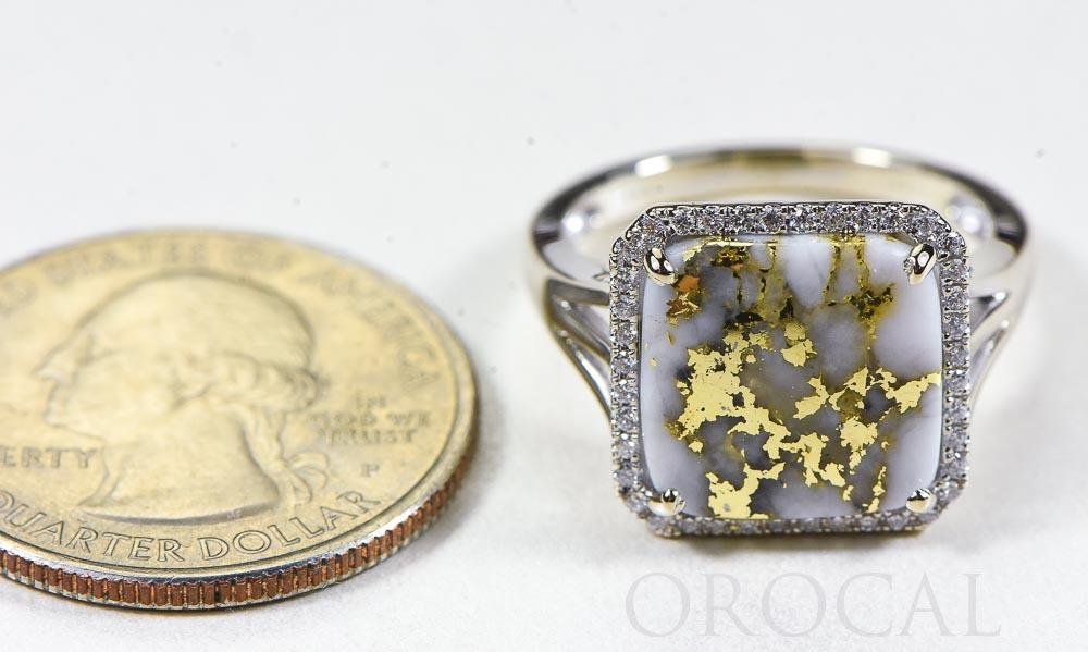 Gold Quartz Ring "Orocal" RL1180DQ Genuine Hand Crafted Jewelry - 14K White Gold Casting - Liquidbullion