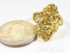 Gold Nugget Ladies Ring "Orocal" RL239 Genuine Hand Crafted Jewelry - 14K Gold Casting