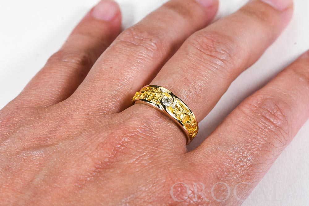 Gold Nugget Ladies Ring "Orocal" RL613D10 Genuine Hand Crafted Jewelry - 14K Yellow Gold Casting