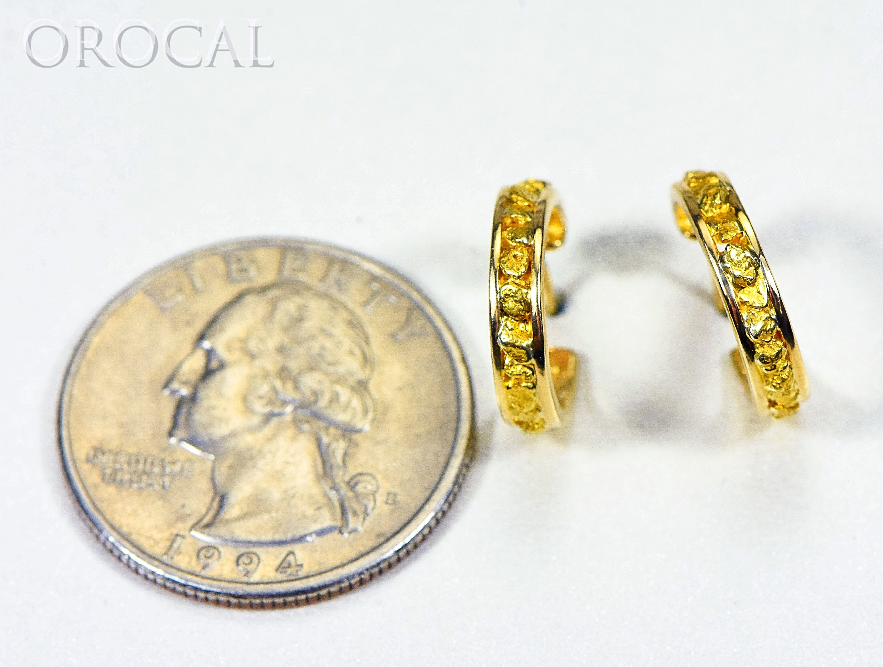 Gold Nugget Earrings "Orocal" EH13 Genuine Hand Crafted Jewelry - 14K Gold Casting