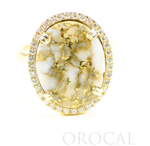 Gold Quartz Ladies Ring "Orocal" RL1184DQ Genuine Hand Crafted Jewelry - 14K Gold Casting - Liquidbullion