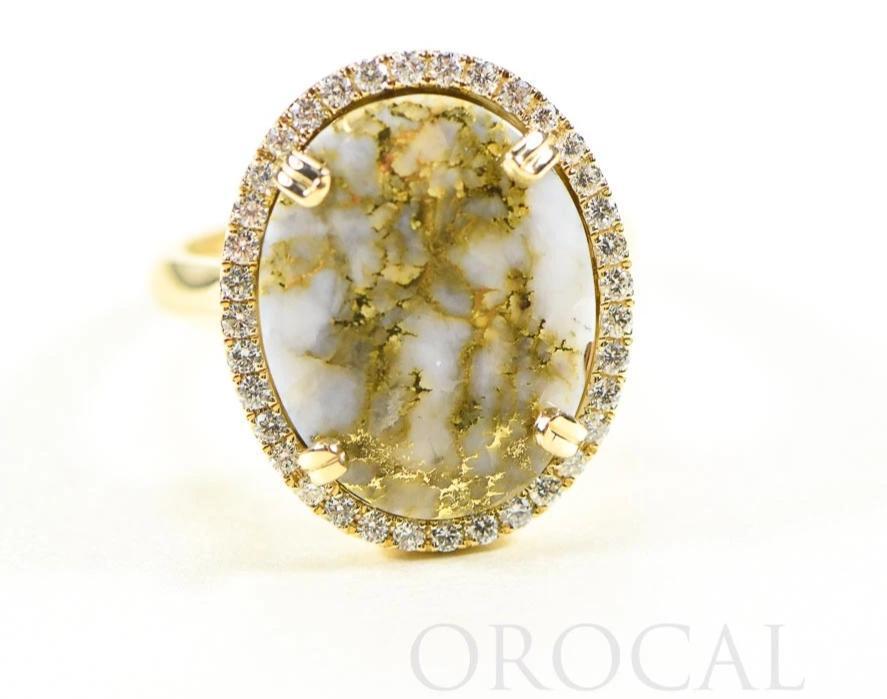 Gold Quartz Ladies Ring "Orocal" RL1184DQ Genuine Hand Crafted Jewelry - 14K Gold Casting - Liquidbullion