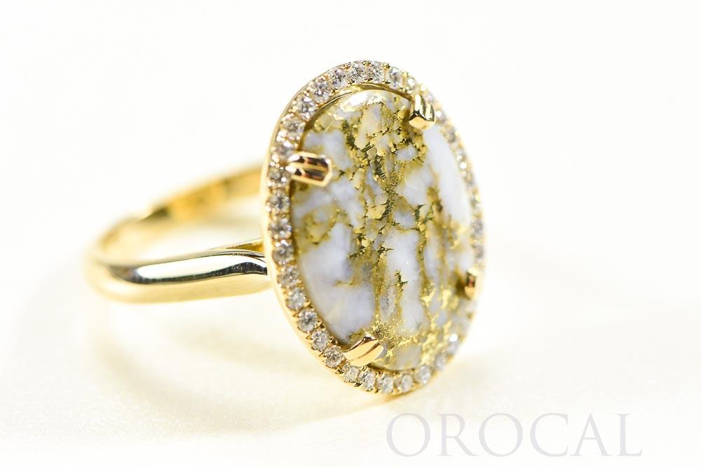 Gold Quartz Ladies Ring "Orocal" RL1184DQ Genuine Hand Crafted Jewelry - 14K Gold Casting - Liquidbullion