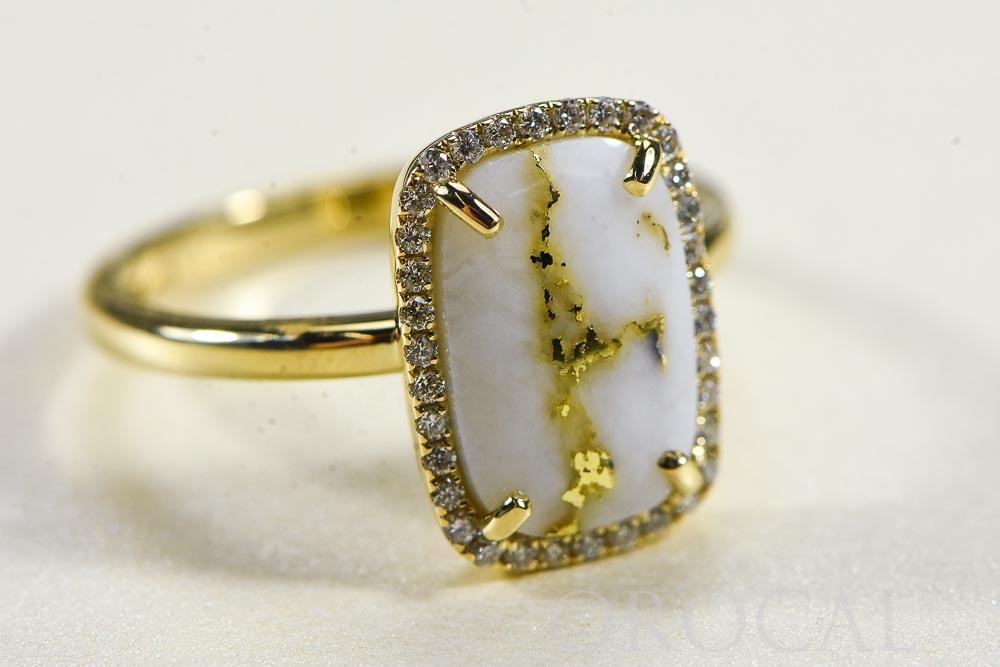 Gold Quartz Ladies Ring "Orocal" RL1185DQ Genuine Hand Crafted Jewelry - 14K Gold Casting - Liquidbullion