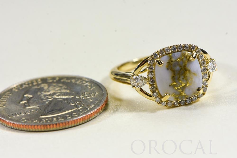 Gold Quartz Ladies Ring "Orocal" RL1179DQ Genuine Hand Crafted Jewelry - 14K Gold Casting - Liquidbullion