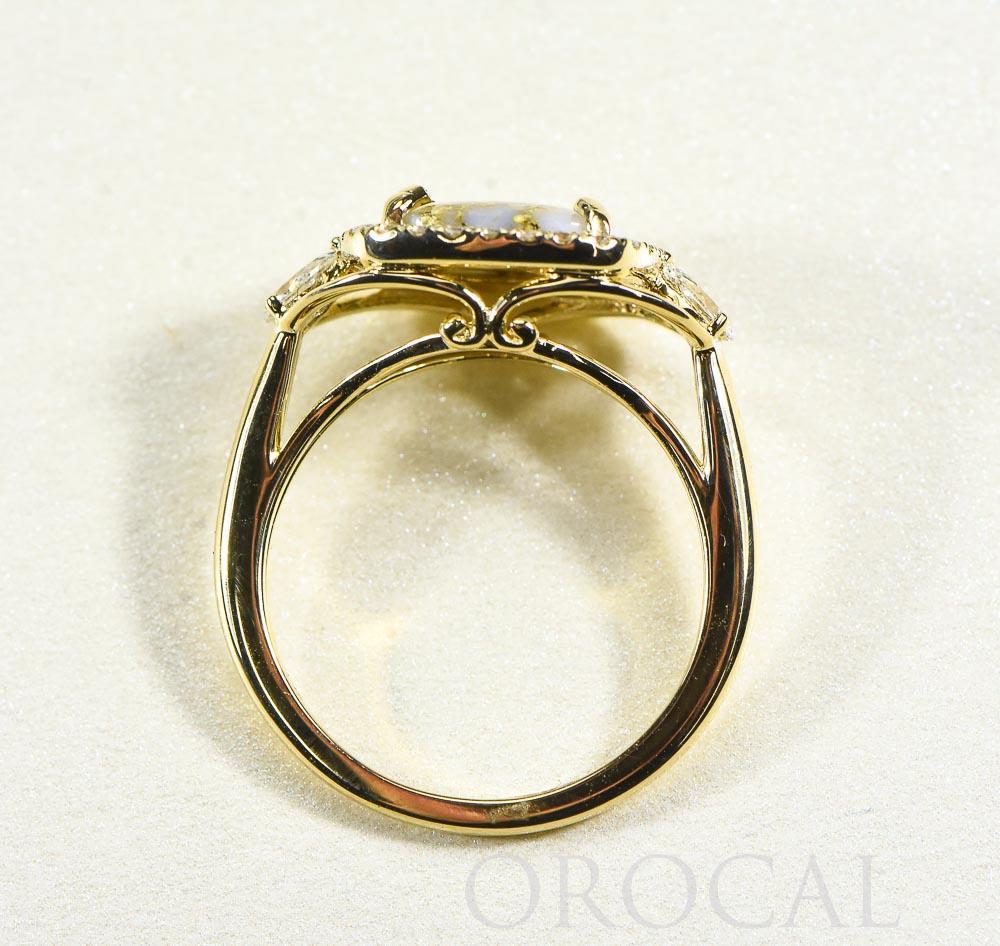 Gold Quartz Ladies Ring "Orocal" RL1179DQ Genuine Hand Crafted Jewelry - 14K Gold Casting - Liquidbullion