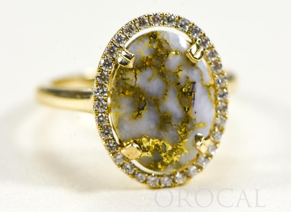 Gold Quartz Ladies Ring "Orocal" RL1182DQ Genuine Hand Crafted Jewelry - 14K Gold Casting - Liquidbullion