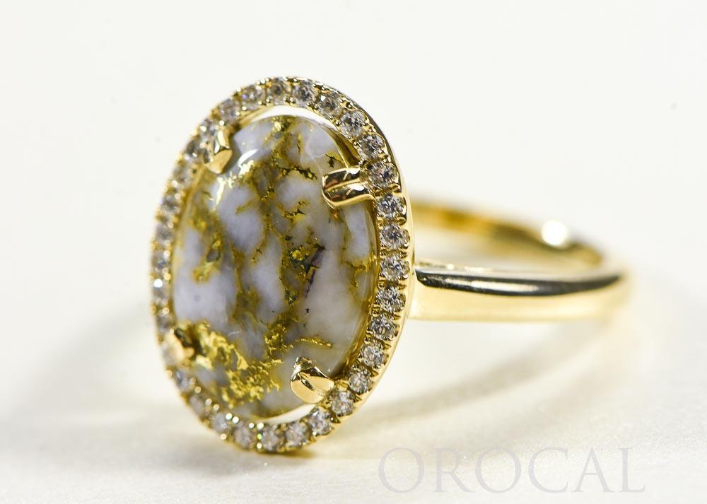 Gold Quartz Ladies Ring "Orocal" RL1182DQ Genuine Hand Crafted Jewelry - 14K Gold Casting - Liquidbullion