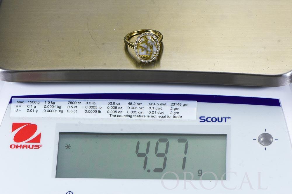 Gold Quartz Ladies Ring "Orocal" RL1182DQ Genuine Hand Crafted Jewelry - 14K Gold Casting - Liquidbullion