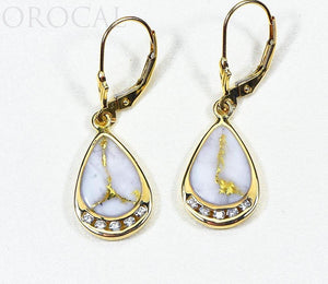 Gold Quartz Earrings "Orocal" EN1088DQ/LB Genuine Hand Crafted Jewelry - 14K Gold Casting