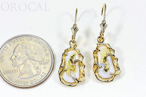 Gold Quartz Earrings "Orocal" EFFQ5/LB Genuine Hand Crafted Jewelry - 14K Gold Casting