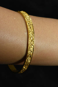 Gold Nugget  Bracelet Bangle Style BB7MM "Orocal" Hand Made - Alaskan Yukon BC  28.62 Grams - Liquidbullion