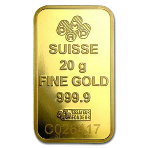 20 GRAM PAMP SUISSE .9999 LADY FORTUNA VERISCAN GOLD BAR - Liquidbullion