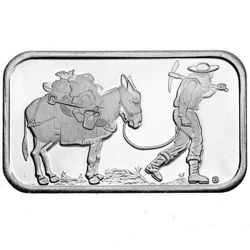 1 TROY OZ .999 SILVER RETRO PROSPECTOR BAR BU + 10 PIECE ALASKAN PURE GOLD NUGGETS - Liquidbullion