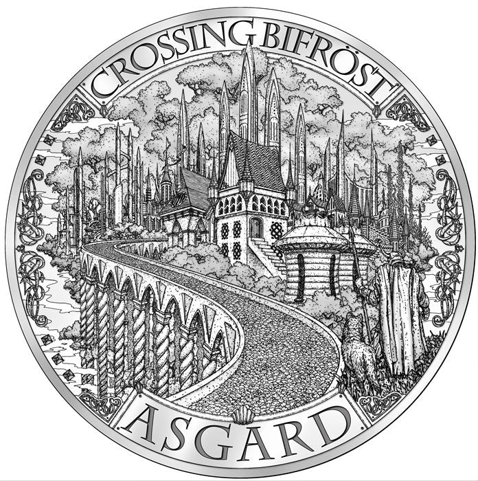 1 TROY OZ .999 FINE SILVER AZGARD MYTHICAL CITIES SERIES 2 ROUND BU