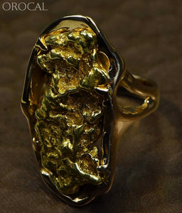 Gold Nugget Ladies Ring "Orocal" RL366DS Genuine Hand Crafted Jewelry - 14K Casting - Liquidbullion