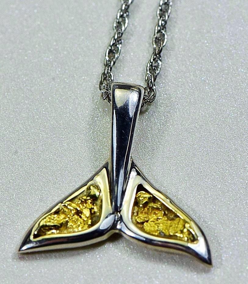 Gold Nugget Pendant Whales Tail - Sterling Silver Special Pwt44Snss Hand Made Jewelry Specials