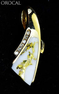 Gold Quartz Pendant Orocal Pdl8Ld15Qx Genuine Hand Crafted Jewelry - 14K Yellow Casting