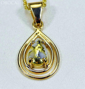 Gold Quartz Pendant Orocal Pn1076Xsq Genuine Hand Crafted Jewelry - 14K Yellow Casting