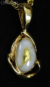 Gold Quartz Pendant Orocal Pn1105Q Genuine Hand Crafted Jewelry - 14K Yellow Casting
