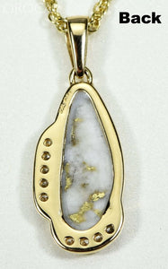 Gold Quartz Pendant Orocal Pn1106Sdq Genuine Hand Crafted Jewelry - 14K Yellow Casting