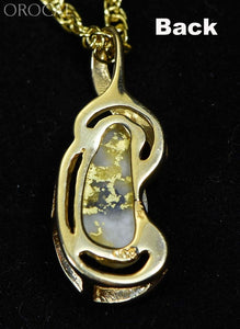 Gold Quartz Pendant Orocal Pn784Qx Genuine Hand Crafted Jewelry - 14K Yellow Casting