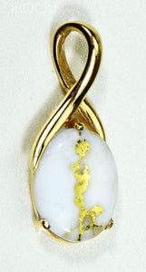 Gold Quartz Pendant Orocal Pn794Qx Genuine Hand Crafted Jewelry - 14K Yellow Casting