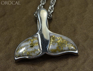 Gold Quartz Pendant Whales Tail "Orocal" PWT33HQSS   Hand Crafted set in a Sterling Silver Casting - Liquidbullion