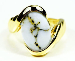 Gold Quartz Ring Orocal Rl1002Q Genuine Hand Crafted Jewelry - 14K Casting