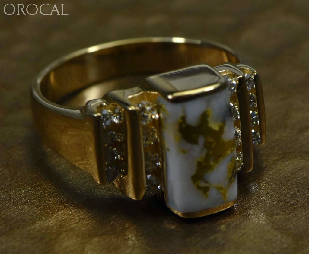 Gold Quartz Ring Orocal Rl639D48Q Genuine Hand Crafted Jewelry - 14K Casting